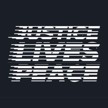 Justice lives peace, halftone line letter typography