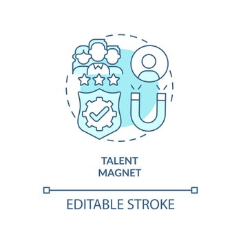 Talent magnet turquoise concept icon