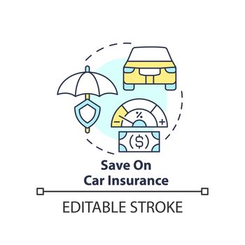 Save on car insurance concept icon