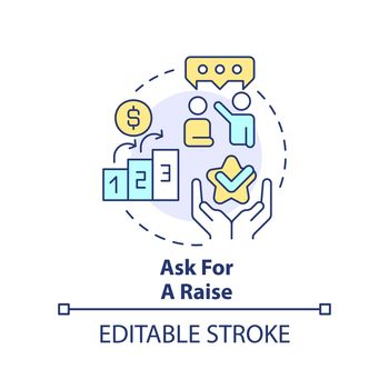 Ask for raise concept icon