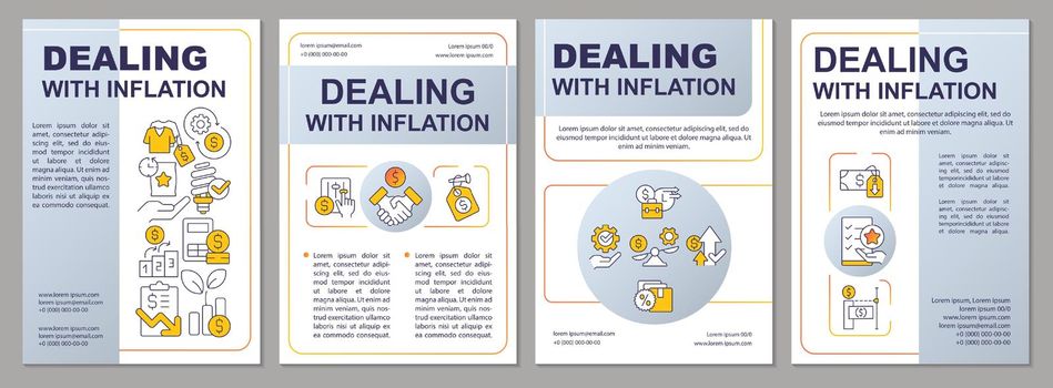 Dealing with inflation grey brochure template