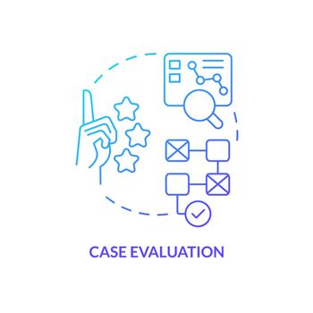 Case evaluation blue gradient concept icon