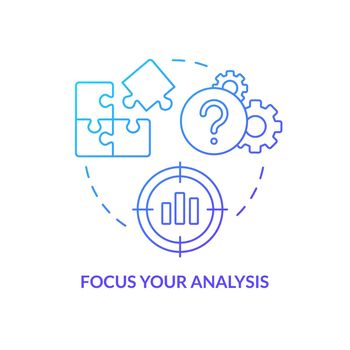 Focus your analysis blue gradient concept icon