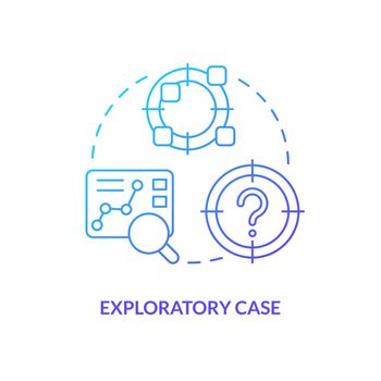 Exploratory case blue gradient concept icon