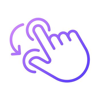 Double finger rotation gradient linear vector icon