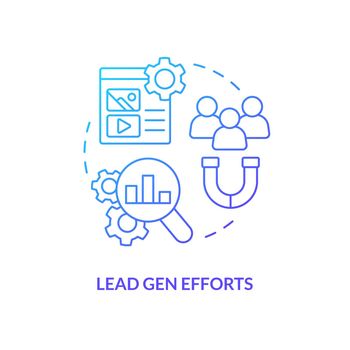 Lead gen efforts blue gradient concept icon