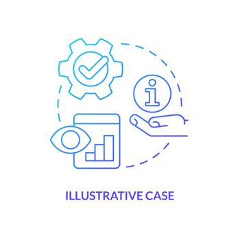 Illustrative case blue gradient concept icon