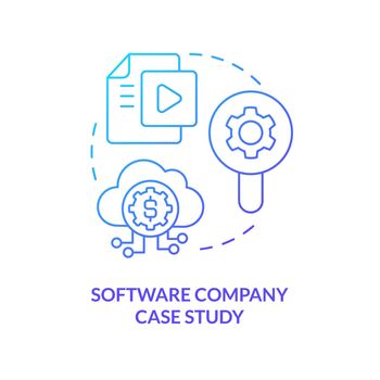 Software company case study blue gradient concept icon