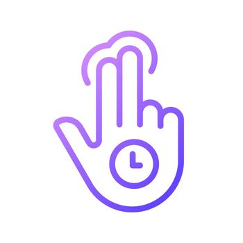 Double finger holding gradient linear vector icon