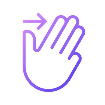 Three finger swipe gradient linear vector icon