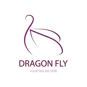 Dragon fly icon logo vector