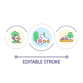 Activity and healthy lifestyle loop concept icon