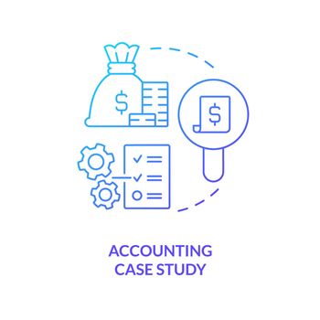 Accounting case study blue gradient concept icon