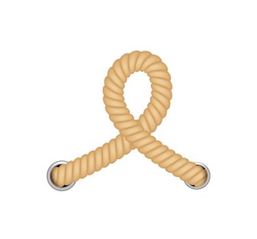 Nautical loops. Vector knots for rope. Realistic knot round and square borders. Marine ropes