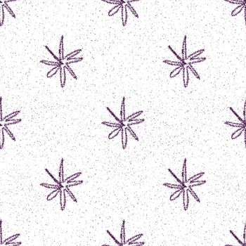 Hand Drawn Snowflakes Christmas Seamless Pattern. Subtle Flying Snow Flakes on chalk snowflakes Background. Astonishing chalk handdrawn snow overlay. Alive holiday season decoration.