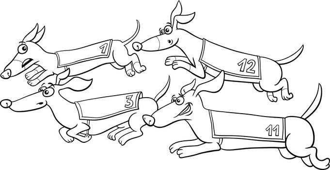 cartoon dachshund purebred dogs race coloring page