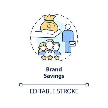 Brand savings concept icon