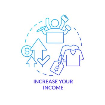 Increase your income blue gradient concept icon