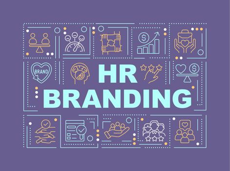 Employer brand word concepts violet banner
