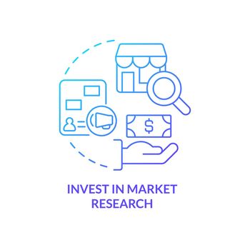 Invest in market research blue gradient concept icon