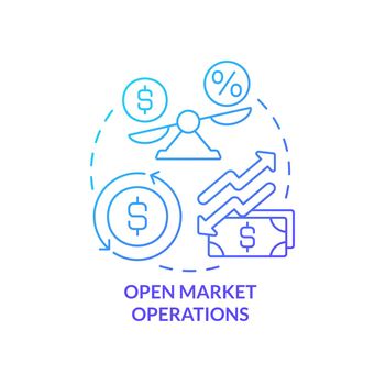 Open market operations blue gradient concept icon
