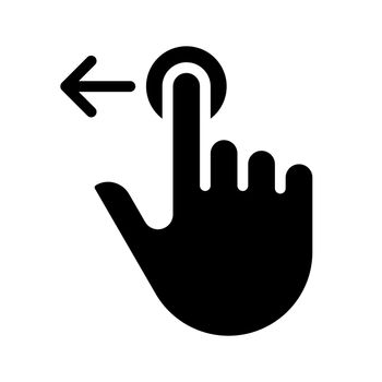 Move to left black glyph icon