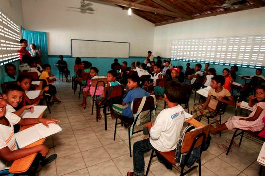 crowded classroom in public school