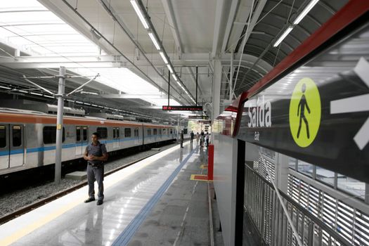 salvador, bahia, brazil - november 3, 2011: Salvador city subway train at Bonoco Station