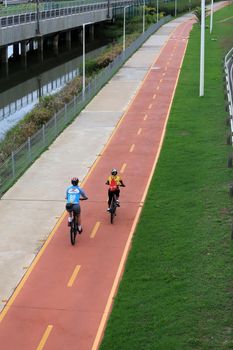 cyclist on bike path in Salvador