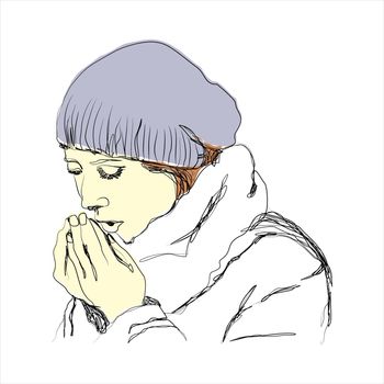 Hand drawn illustration of cold expression