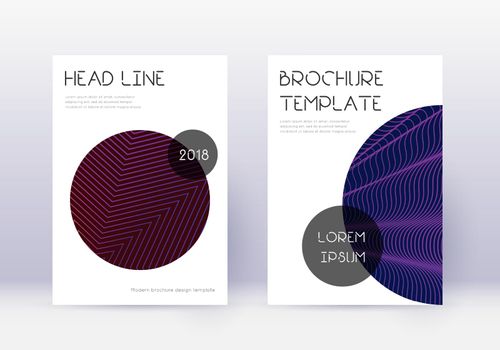 Trendy cover design template set. Violet abstract