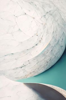 Abstract minimal background with interesting shape stones, 3d render