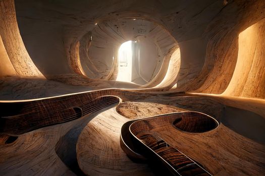 Inside of a guitar, intricate details,3D render