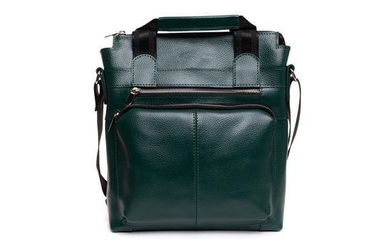stylish men's leather bag rectangular Emerald color