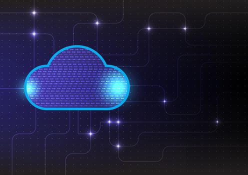 Cloud computing digital technology concept connection background. vector illustration