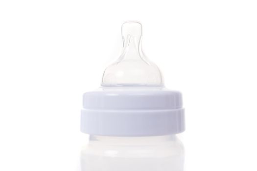 empty plastic bottle with a nipple for feeding an infant with breast milk or formula
