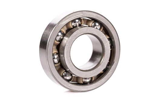 automotive ball bearing new close-up on a white isolated background