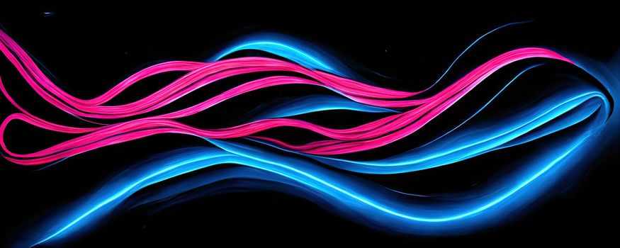 abstract neon colored lines wall background, neon blue and pink colors