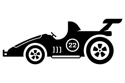 sports car black icon. racing car.