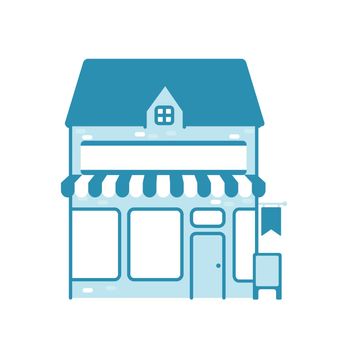 Small retail shop vector illustration (front view)	