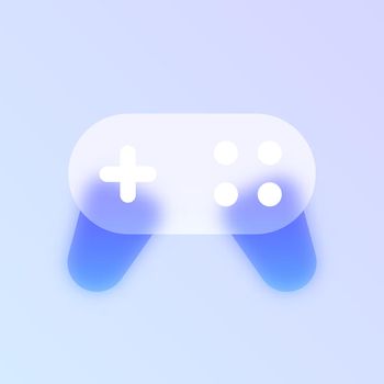 gamepad glass morphism trendy style icon. gamepad transparent glass color vector icon with blur and purple gradient. for web and ui design, mobile apps and promo business banners and posters