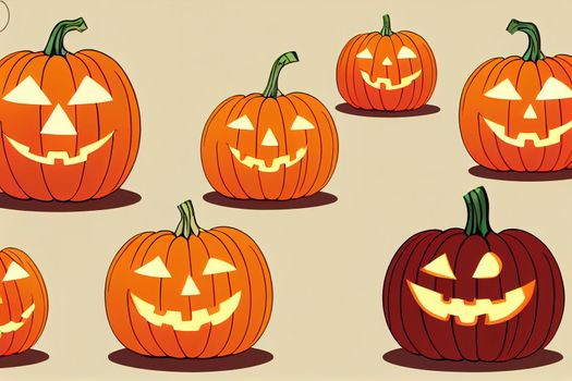 Cartoon pumpkins, halloween squash, fall harvest gourds. Pumpkins, squash