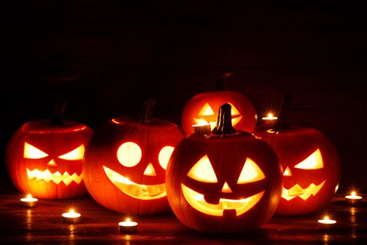 Halloween lantern pumpkins candles