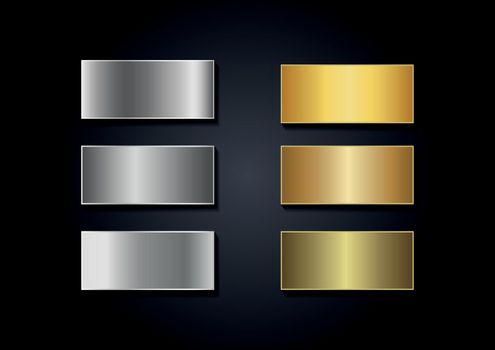 Luxury golden and silver gradients collection vector illustration