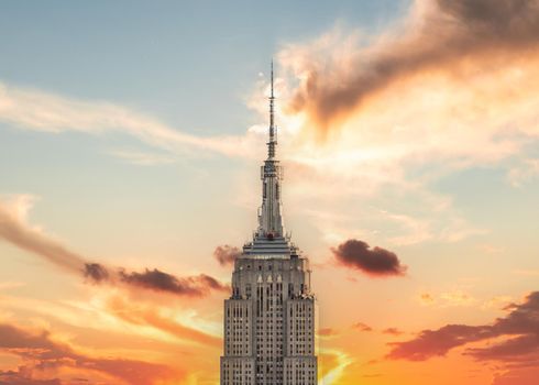 Empire State Building with beautiful sky in Manhattan, New York