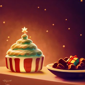 Colorful illustration of christmas treats. High quality illustration