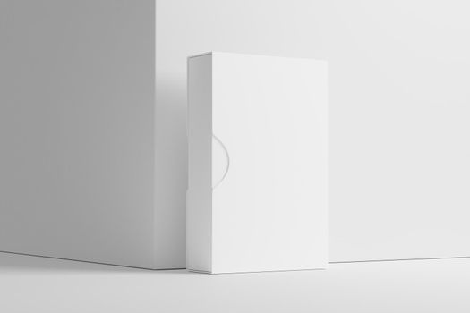 Software Box Wth Slip Case White Blank 3D Rendering Mockup