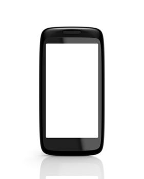 Smartphone technology. a smartphone on a white background with copyspace.