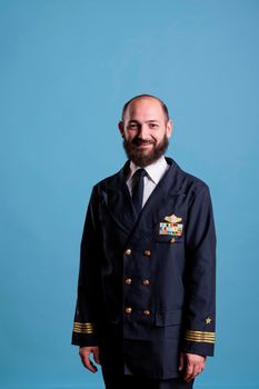 Airplane captain wearing uniform portrait