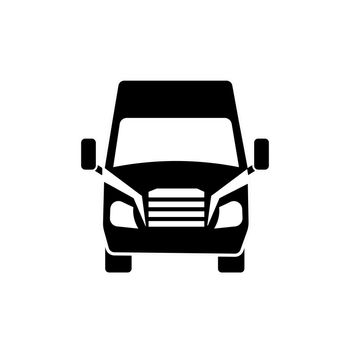 Van front view icon vector on white background, van front view trendy filled icons from Transport collection, van front view vector illustration